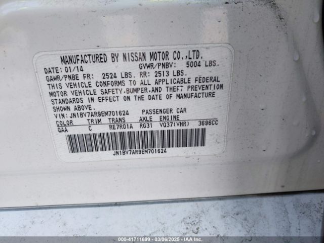 JN1BV7AR9EM701624 Infiniti Q50 Premium
