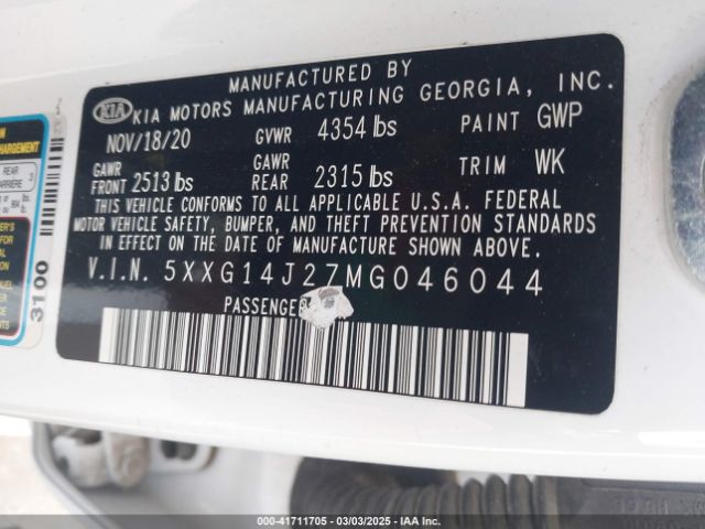 2021 KIA K5 5XXG14J27MG046044 Photo 8