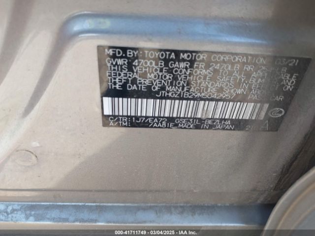 JTHGZ1B29M5042957 Lexus Is 350 F Sport