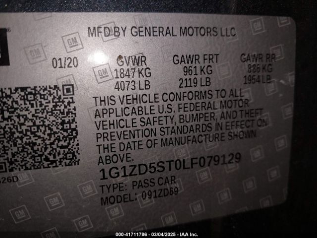 1G1ZD5ST0LF079129 Chevrolet Malibu Fwd Lt