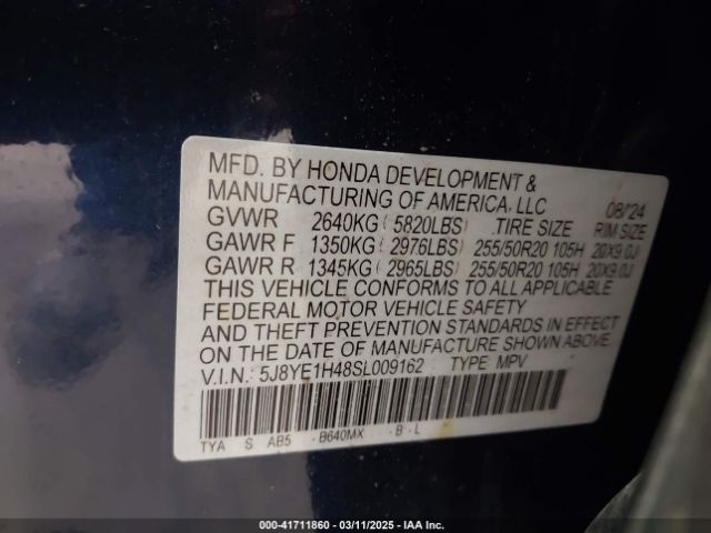 5J8YE1H48SL009162 Acura Mdx Technology Package