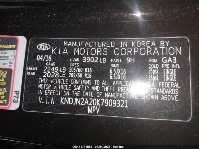 KNDJN2A20K7909321 KIA Soul