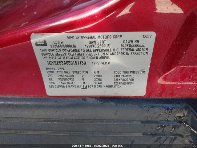 2008 CADILLAC SRX 1GYEE53A080151130 Photo 8