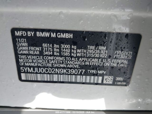 5YMJU0C02N9K39077 BMW X5 M