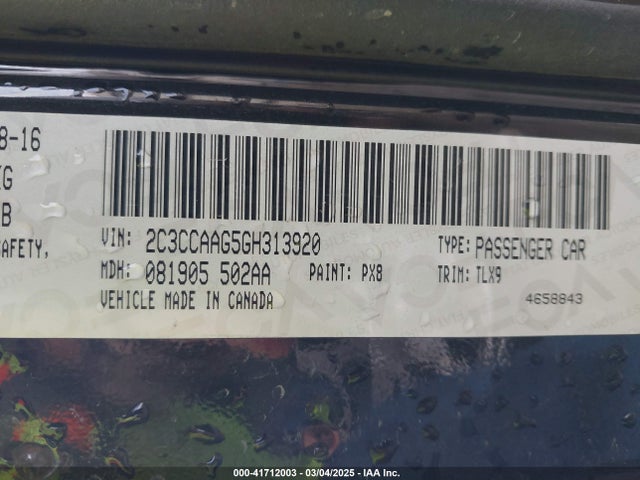 2C3CCAAG5GH313920 Chrysler 300 Anniversary Edition