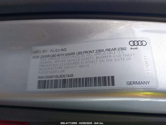 2020 AUDI A4 WAUGMAF45LA067448 Photo 8