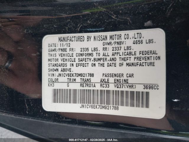 2013 INFINITI G37 JN1CV6EK7DM921788 Photo 8