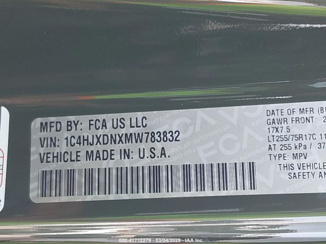 2021 JEEP WRANGLER UNLIMITED 1C4HJXDNXMW783832 Photo 8