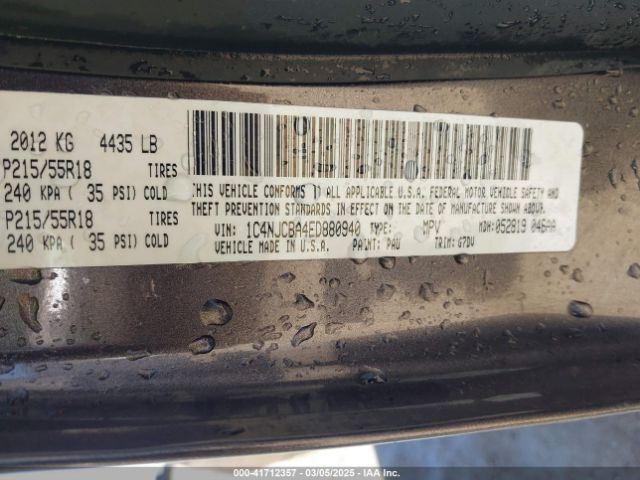1C4NJCBA4ED880940 Jeep Compass Altitude
