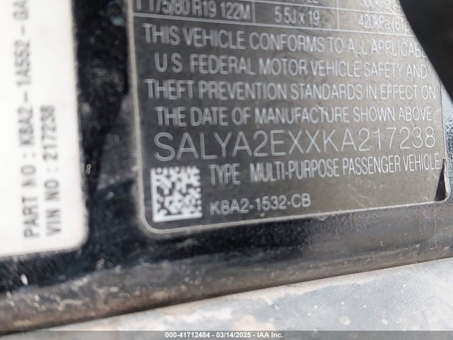 Land Rover aj20p 2019 SALYA2EXXKA217238 Image 9