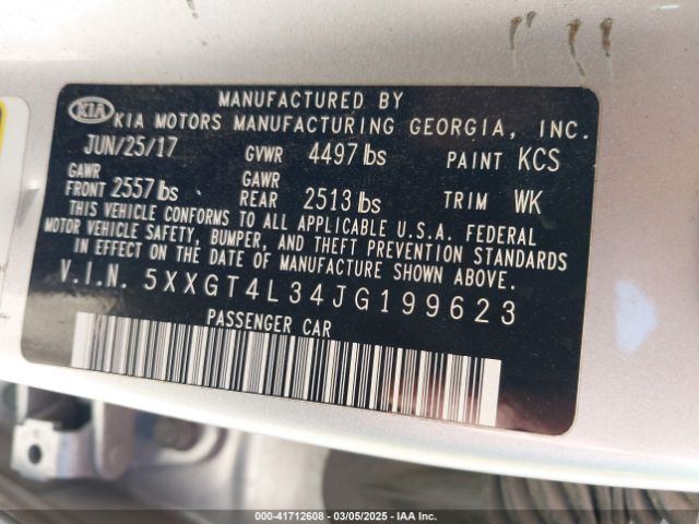 5XXGT4L34JG199623 KIA Optima Lx
