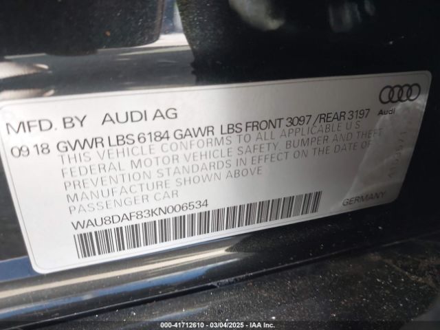 2019 AUDI A8 L WAU8DAF83KN006534 Photo 8