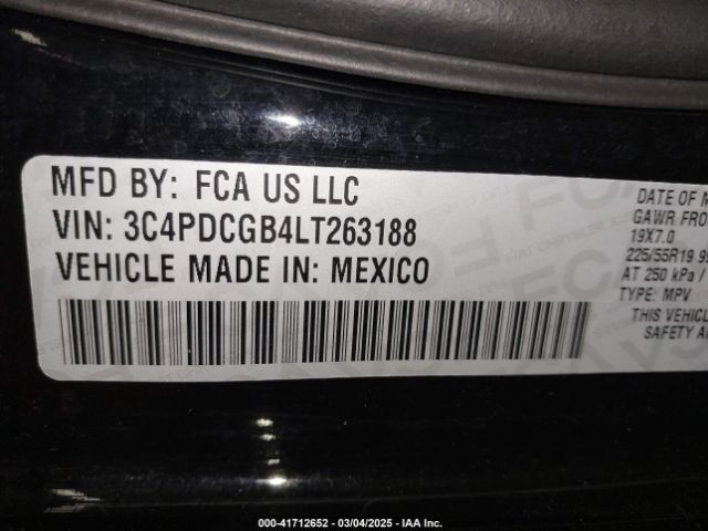 3C4PDCGB4LT263188 Dodge Journey Crossroad