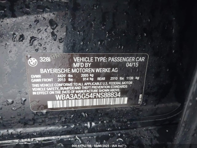 BMW 328I 2015 WBA3A5G54FNS88834 Image 9