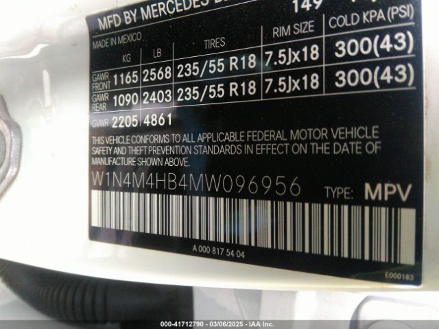W1N4M4HB4MW096956 Mercedes-Benz Glb 250 4matic