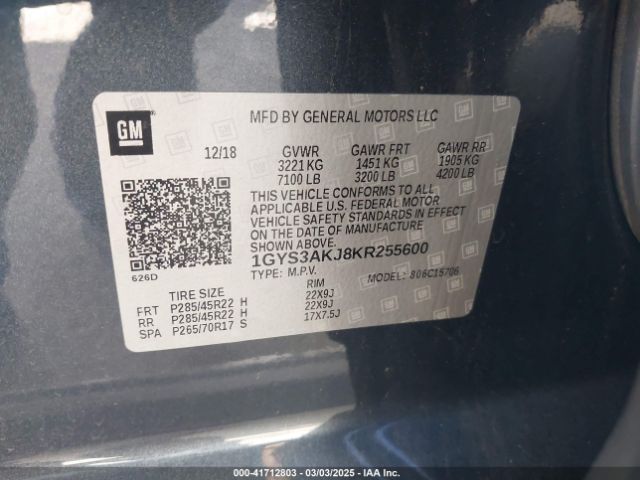 1GYS3AKJ8KR255600 Cadillac Escalade Standard