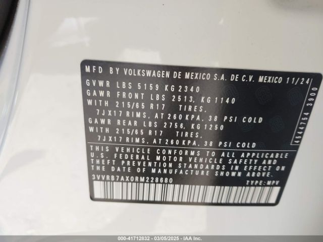 3VVRB7AX0RM228680 Volkswagen Tiguan 2.0t S