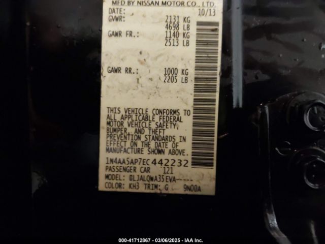 1N4AA5AP7EC442232 Nissan Maxima 3.5 S