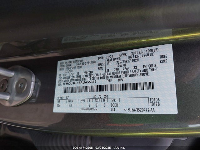 Ford Escape Active 2024 1FMCU9GN5RUA55312 Image 9