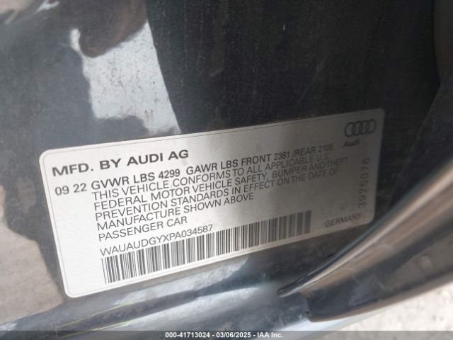 WAUAUDGYXPA034587 Audi A3 Premium 40 Tfsi Front-wheel Drive S Tronic