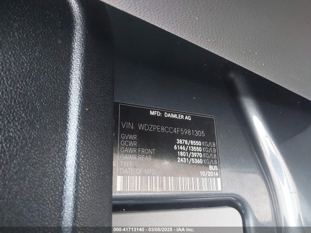 WDZPE8CC4F5981305 Mercedes-Benz Sprinter 2500 High  Roof