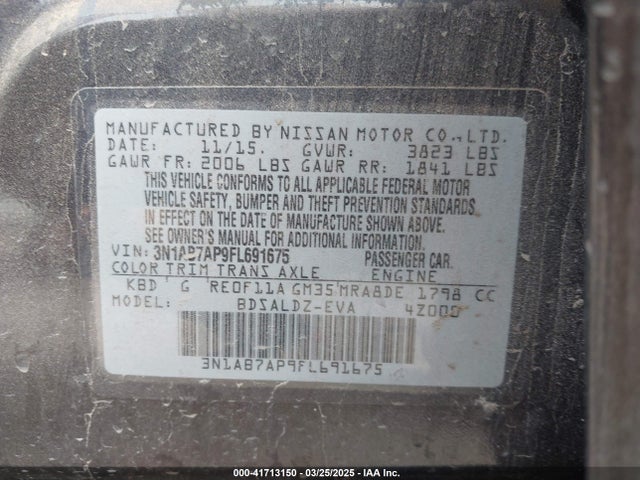 Nissan SENTRA SV 2015 3N1AB7AP9FL691675 Image 9