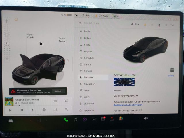 5YJ3E1ET5RF885527 Tesla MODEL 3