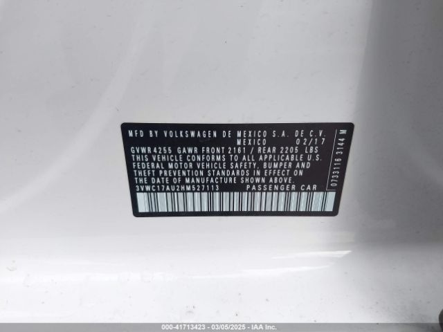 3VWC17AU2HM527113 Volkswagen Golf Sportwagen Tsi S/tsi Se/tsi Sel