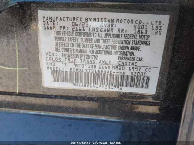 3N1AB8DV1PY291792 Nissan Sentra Sr Xtronic Cvt