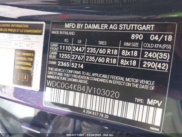 WDC0G4KB4JV103020 Mercedes-Benz Glc 300 4matic