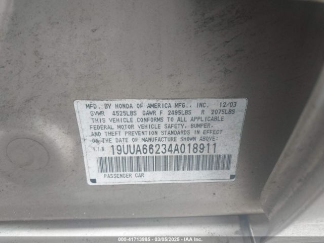 2004 ACURA TL 19UUA66234A018911 Photo 8