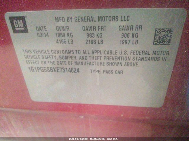 1G1PG5SBXE7314624 Chevrolet CRUZE LTZ