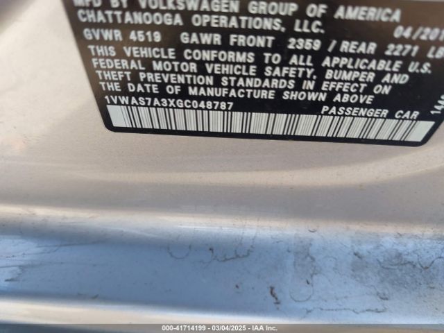 1VWAS7A3XGC048787 Volkswagen Passat 1.8t R-line