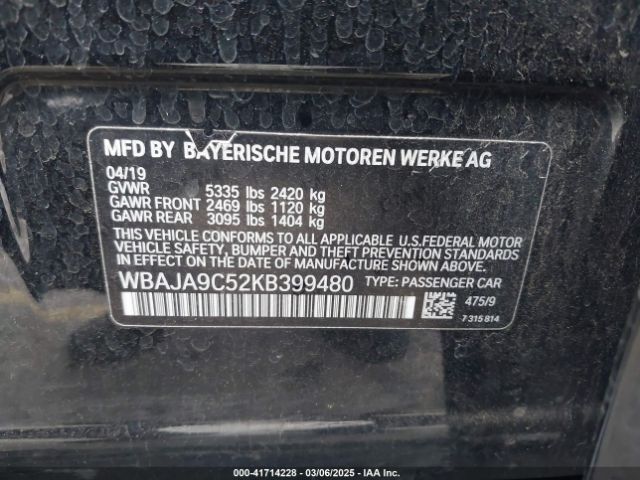 WBAJA9C52KB399480 BMW 530e Iperformance
