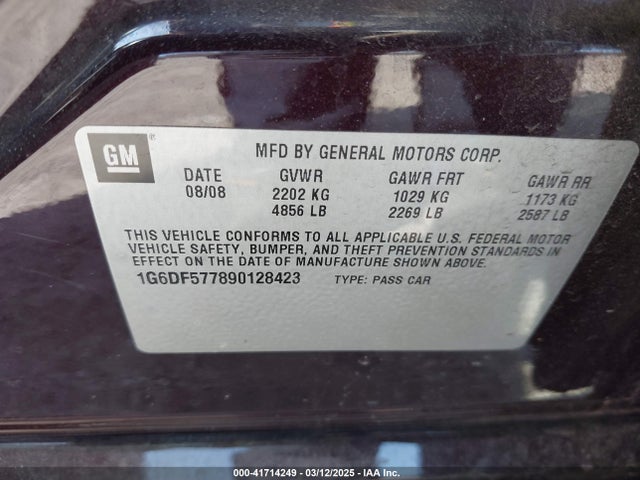 2009 CADILLAC CTS 1G6DF577890128423 Photo 8