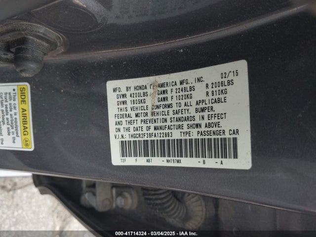 1HGCR2F39FA122893 Honda ACCORD LX