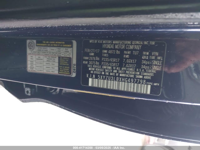 5XYZU3LBXHG497798 Hyundai Santa Fe Sport 2.4l