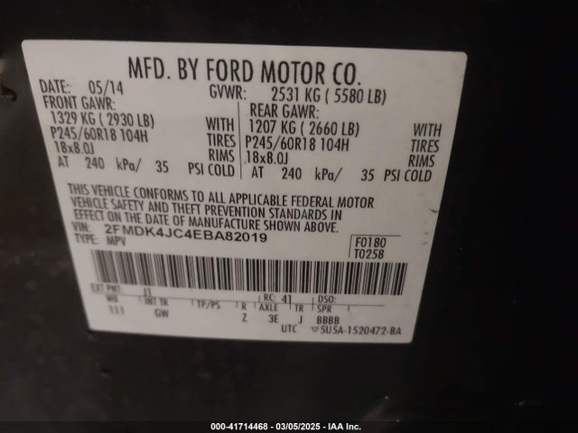 Ford EDGE SEL 2014 2FMDK4JC4EBA82019 Image 9