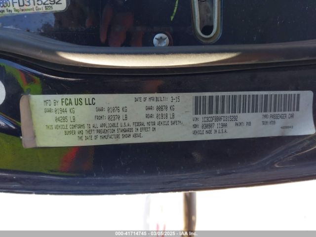 2015 DODGE DART 1C3CDFBB0FD315292 Photo 8