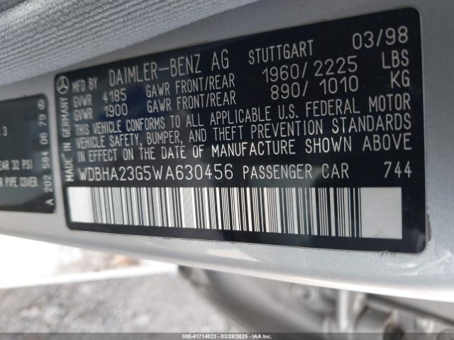 1998 MERCEDES-BENZ C 230 WDBHA23G5WA630456 Photo 8
