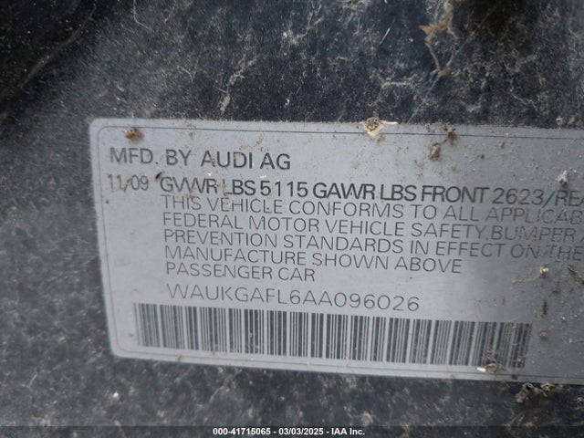2010 AUDI S4 WAUKGAFL6AA096026 Photo 8