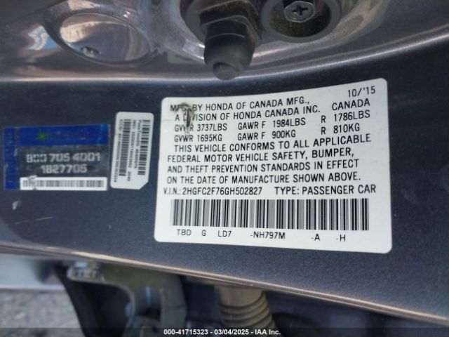 2HGFC2F76GH502827 Honda CIVIC EX