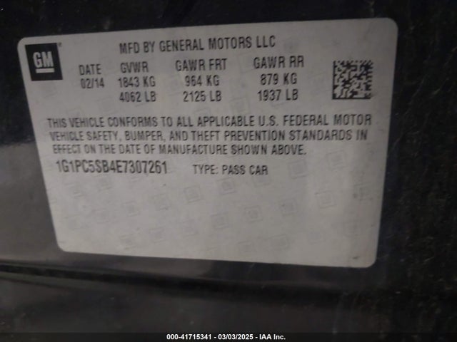 Chevrolet Cruze 1lt Auto 2014 1G1PC5SB4E7307261 Image 9