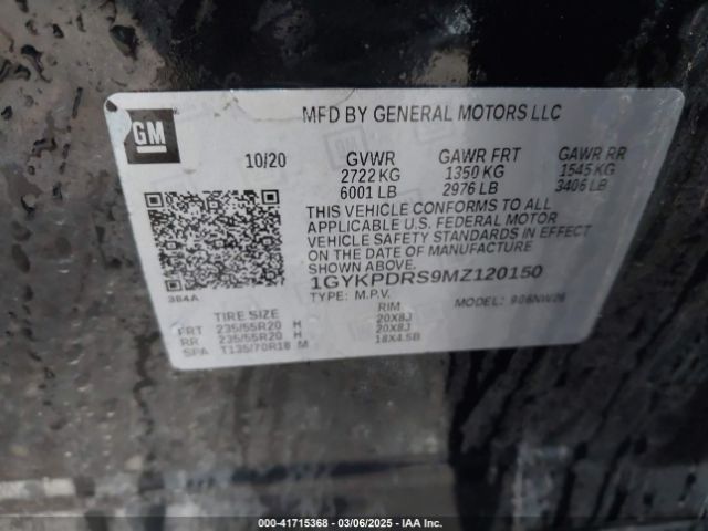 1GYKPDRS9MZ120150 Cadillac Xt6 Awd Premium Luxury