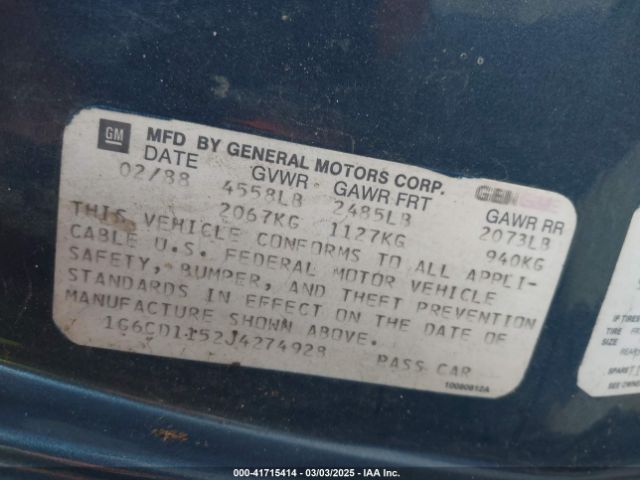 1988 CADILLAC DEVILLE 1G6CD1152J4274928 Photo 8