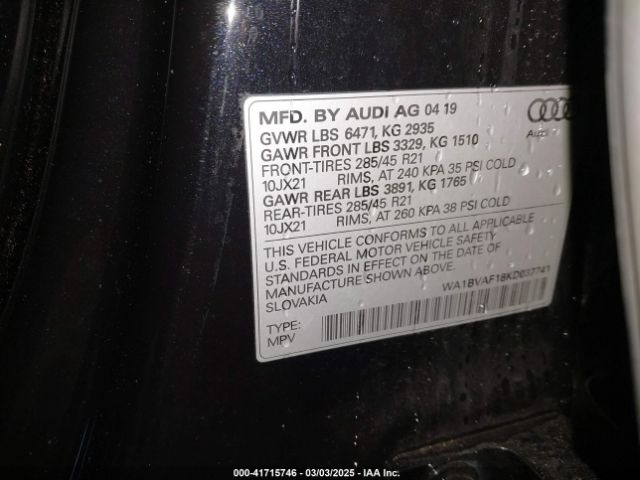 WA1BVAF18KD037741 Audi Q8 55 Premium