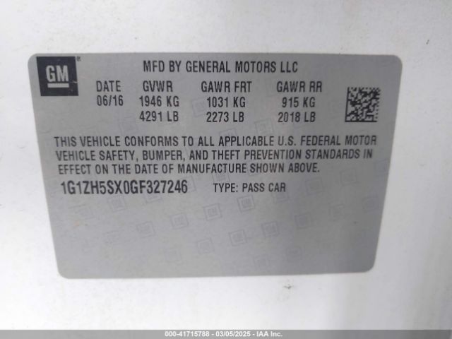 1G1ZH5SX0GF327246 Chevrolet Malibu Premier