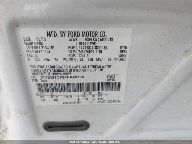 1FTEW1CF9FFA40738 Ford F-150 Xlt