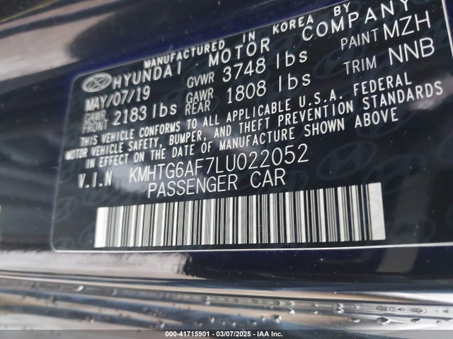 Hyundai Veloster 2.0 2020 KMHTG6AF7LU022052 Image 9