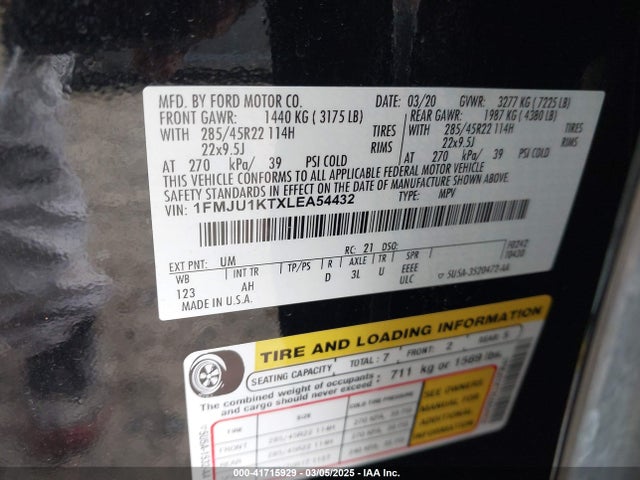 1FMJU1KTXLEA54432 Ford Expedition Limited